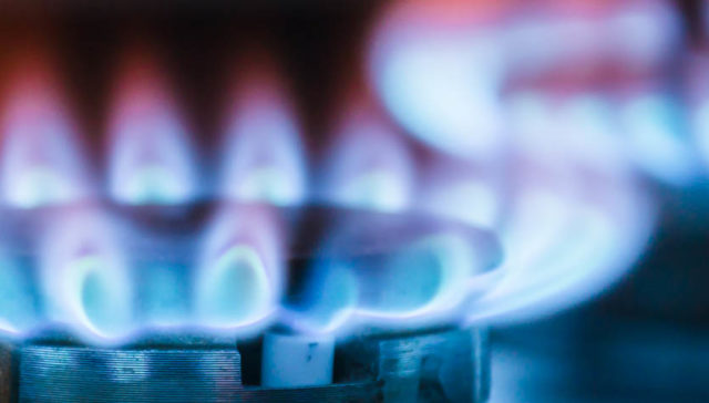Fuel burning methane gas flames
